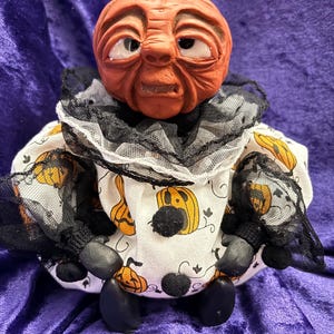 Handmade Whimsical Pumpkin Art Doll