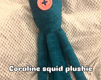 Peluche de calamar coralino grande