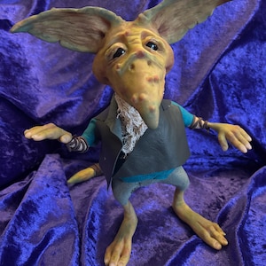 Whimsical fae, goblin, troll like creature figurine