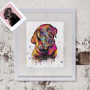 Dog Portrait Custom Painting from Photo, Art Commission, Pet Cartoon, Pop Art Pet, Dog Remembrance Gift. Labrador Retriever Gifts