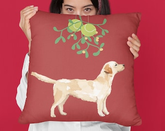 Labrador Christmas Pillow, Holiday Dog Keepsake