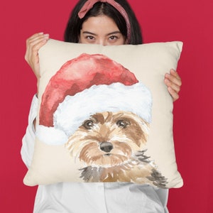 Yorkie Gifts, Yorkie Plush Pillow, Yorkie Memorial Pet Loss, Yorkshire Terrier Christmas Decor, Yorkie Art, Christmas Gift for Dog owners