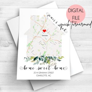 Eerste keer huiskoper cadeau, Inwijdingsfeest cadeau voor beste vriend, onze eerste thuiskaart, makelaar slotcadeau, gepersonaliseerd cadeau, digitale download