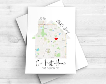 Our First Home Map,  New Home Housewarming Gift, Realtor Closing Gift for New Homeowner