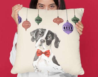German Shorthaired Pointer Christmas Pillow, Dog Lover Gift