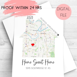 Unsere erste Home-Karte, Immobilienmakler-Schließe-Geschenk für neue Hausbesitzer, personalisiertes erstes Hausgeschenk digitaler Download Rush 24-Stunden-Turnaround