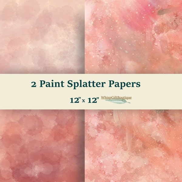 Playful Paint Splatter Digital Paper Orange, Brown, Pink, Plum, Commercial Use, Scrapbook Holiday Craft, DIY Scrapbooking Hobby