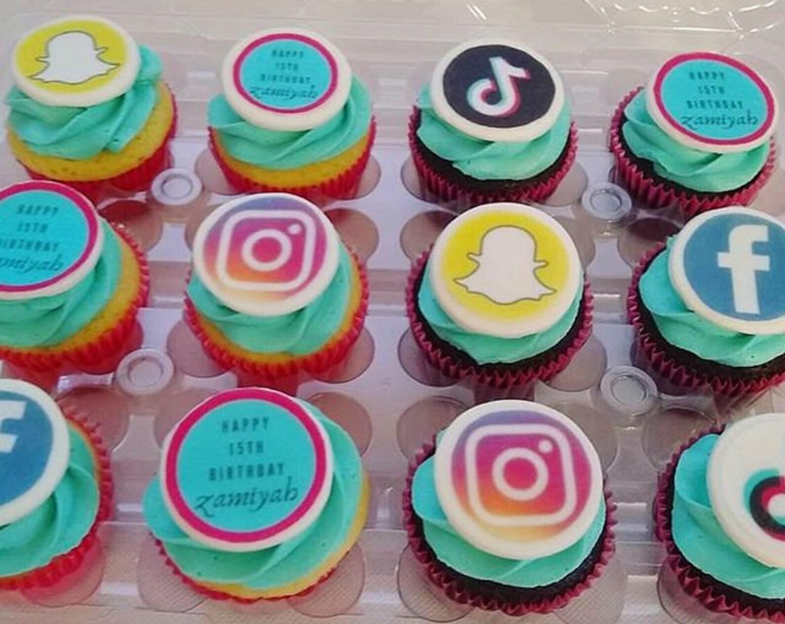 Edible Social Media cake cupcakes insta tiktok snapchat Etsy