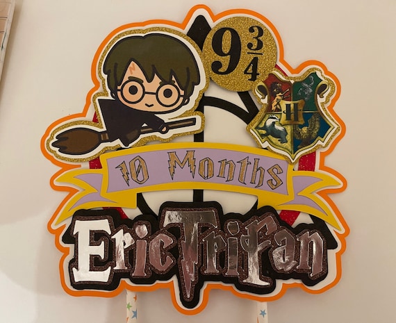 Harry Potter inspired Cake topper Personalised 250gsm card 14-15cm size.