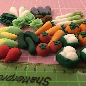 Edible Veggies Gardening Fondant Sugar Paste Decoration Cake and Cupcakes Toppers