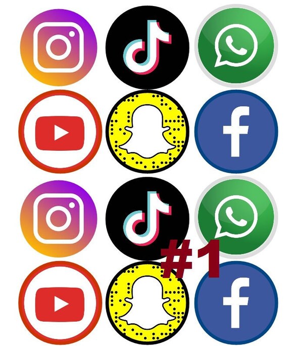 Edible Social Media cake cupcakes insta tiktok snapchat | Etsy