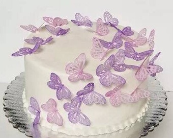 Precut Intricate edible butterflies on wafer paper Pack of 12 FREE postage