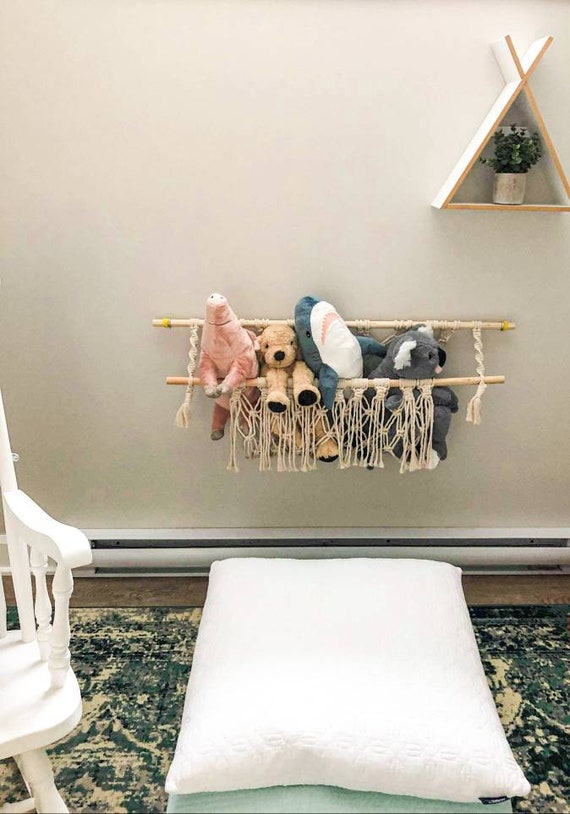macrame stuffed animal hammock