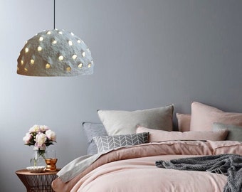Industrie Lampenschirm | Ceiling Gray Lampshade | Modern Country Decor | Unique Lamp Shade | Paper Mache Globe Light | Modern Art Kid Room