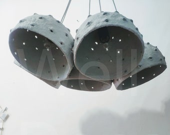 Industrial Grey Lampshade | Modern Ceiling Lighting Sputnik Light | Grey Sputnik Chandelier | Handmade Lighting Industrial Pendant