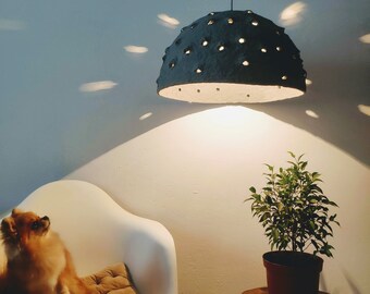 Large Lampshade | Oversize Pendant Ceiling Light | Paper Globe Pendant Shade | Farmhouse Modern Chandelier Lighting | Luminaire Plafonnier