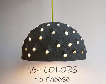 Country Lampshade | Industrial Pendant Lighting | Ceiling Light | Paper Lamp | Rustic Lighting | Hanging Lamp | Paper Mache