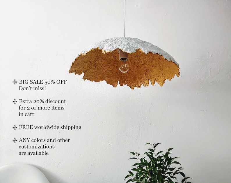 Paper Lamp Shade Modern Pendant Lighting Lampshade Ceiling Paper Mache Ceiling Light Shade Loft Lamp Lampadario image 2
