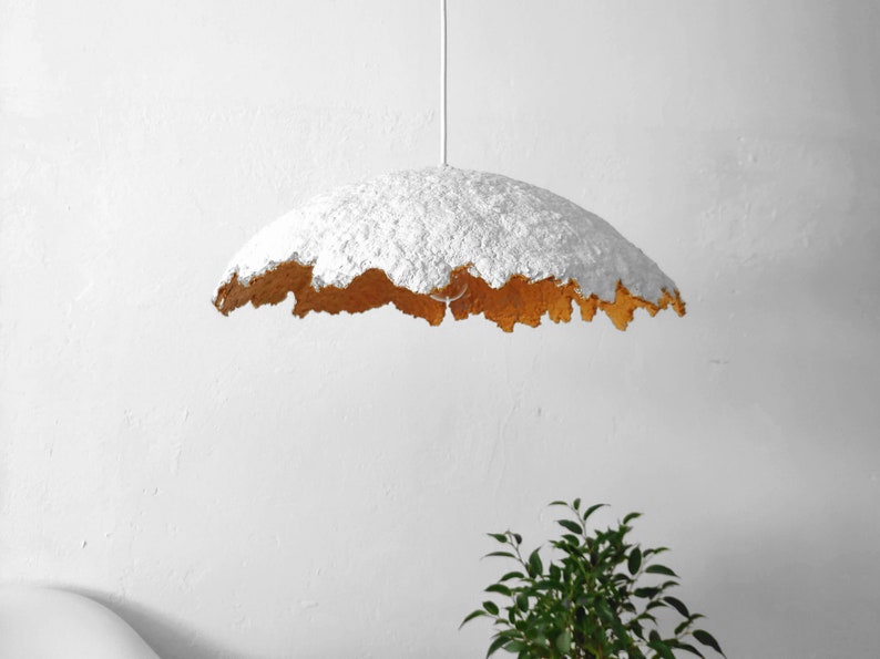 Papier Lampenschirm Moderne Pendelleuchten Lampenschirm Decke Papiermaché Deckenleuchte Schirm Loft Lampe Lampadario Bild 1