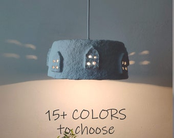 Kids Lamp Paper Mache Unique Pendant Light Kitchen Island Light Pendant Lamp Shade Rustic Lamp Bedside Lamp Modern Pendant Light