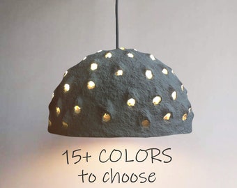 Nachtlicht | Art Deco Plafonniere | Chandelier Ceiling Lamp Shades | Gray Pendant Light For Ceiling | Paper Mache Chandelier Light Fixture