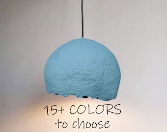 Modern Blue And White Lamp Shade | Paper Mache Ceiling Light | Lampshade For Kitchen | Unique Lamp Shade Paper | Lampshade For Kid
