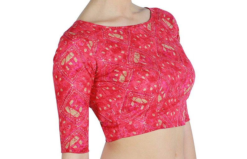 Pink Art Silk Blouse New Indian Designer Readymade Blouse For Women Wedding,Party Wear Saree Choli Top Tunic Sari Blouse