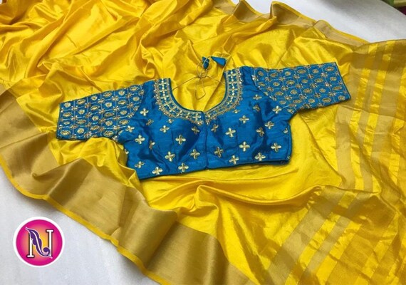 yellow saree party wear