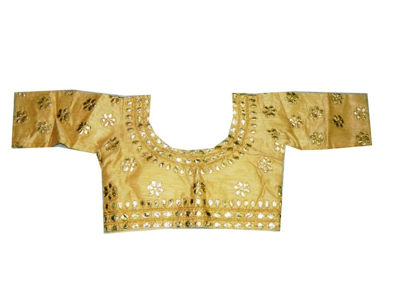 Party Wear NB 160 Golden Designer Art Silk Readymade Blouse Embroidered Choli Saree New Top Sari Wedding Wear