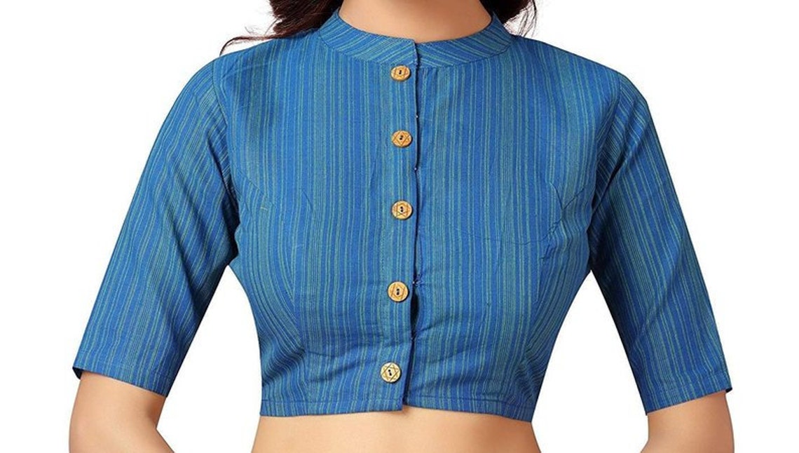 Green Cotton Readymade Blouse 200388