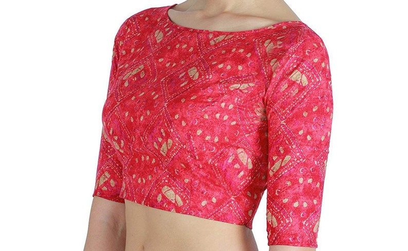 Pink Art Silk Blouse New Indian Designer Readymade Blouse For Women Wedding,Party Wear Saree Choli Top Tunic Sari Blouse