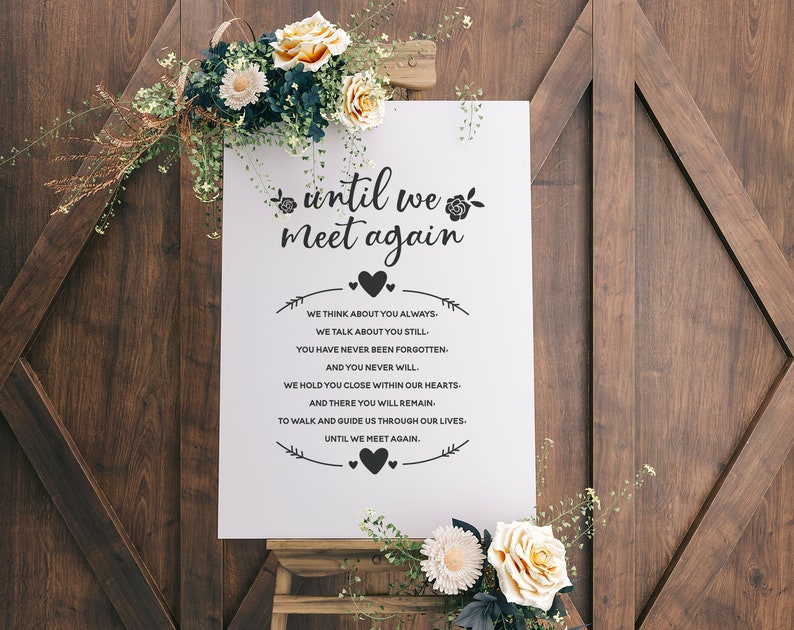 Download Until We Meet Again SVG Wedding SVG Floral Wedding Sign | Etsy