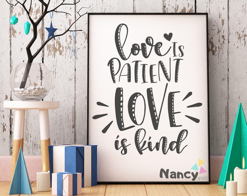 Download Love Is Patient Love Is Kind SVG Short Bible Verse svg | Etsy