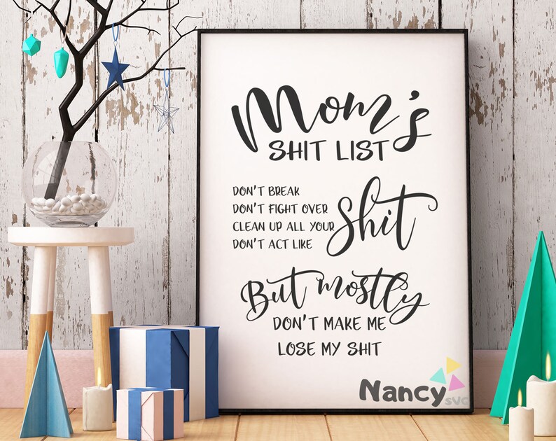 Download Mom Shit List Mother's Day svg cool mom mug angry mom | Etsy