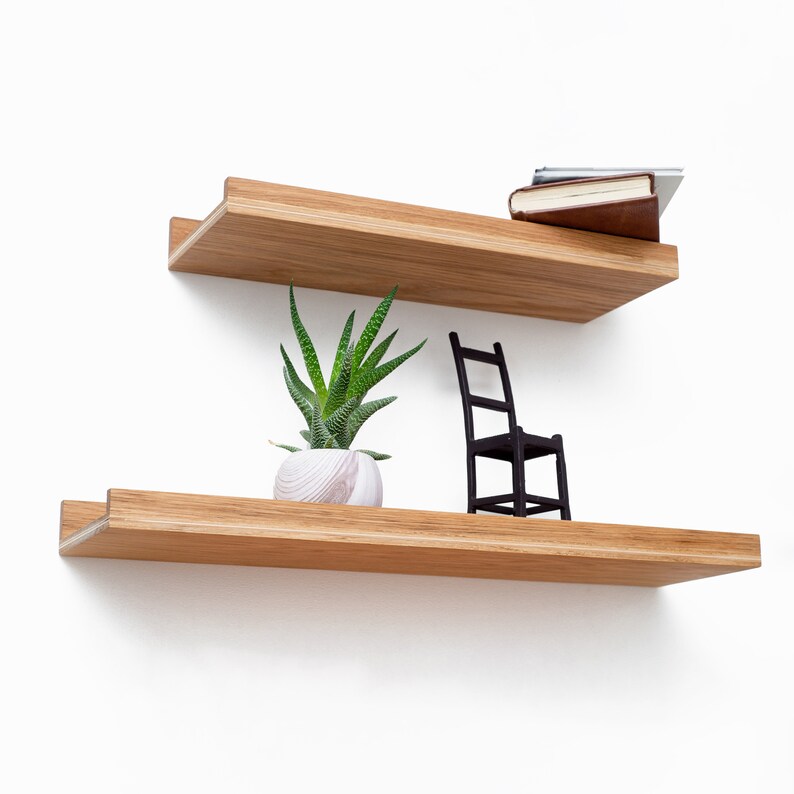 Wooden Ledge Shelf Minimalist Floating Shelves Scandinavian | Etsy