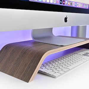 Wood Monitor Riser, Scandinavian Style Stand for iMac, Computer, TV