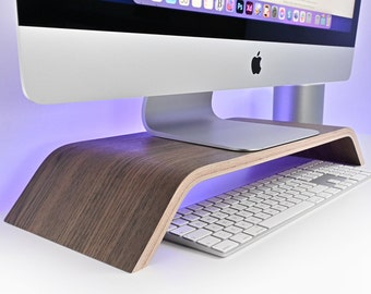 Supporto per monitor in legno, supporto in stile scandinavo per iMac, computer, TV