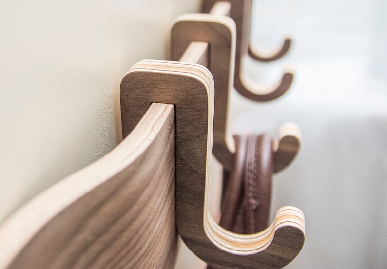 Wooden Rack With Sliding Hooks Coat and Hat Rack With Etsy