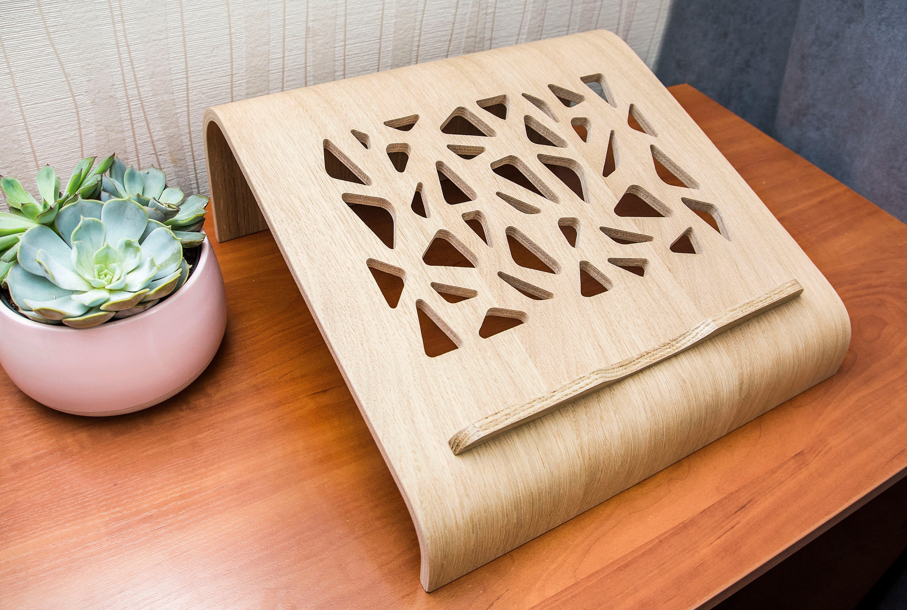 Wooden Mounted Laptop Stand Stand up Computer Desk Raiser - Etsy UK