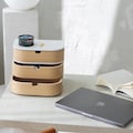 Scandinavian Wooden Desk Organizer: Portable 3-Drawer Shelf product logo