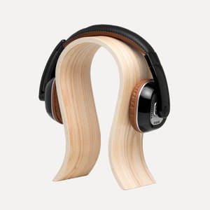 Soporte de auriculares de madera, soporte para el hogar, organización de escritorio de oficina, estilo escandinavo minimalista
