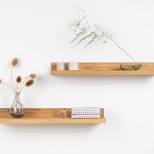 2 Shelves Shelf Floating Wood Wall, Oak Shelf, Floating Wooden Shelves, Wood Shelf