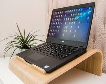 Holz Laptop Ständer, Stand Up Computer Schreibtisch Erhöhter mit kühlender Belüftung, Büro Schreibtisch MacBook Ständer, Ergonomischer Notebook Ständer