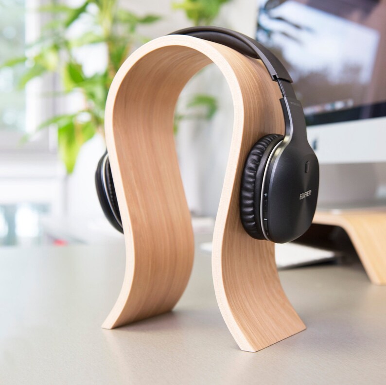 Wooden Headphones Stand Holder for Home Office Desk Etsy