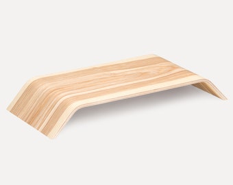 Wood Monitor Riser, Scandinavian Style Stand for iMac, Computer, TV