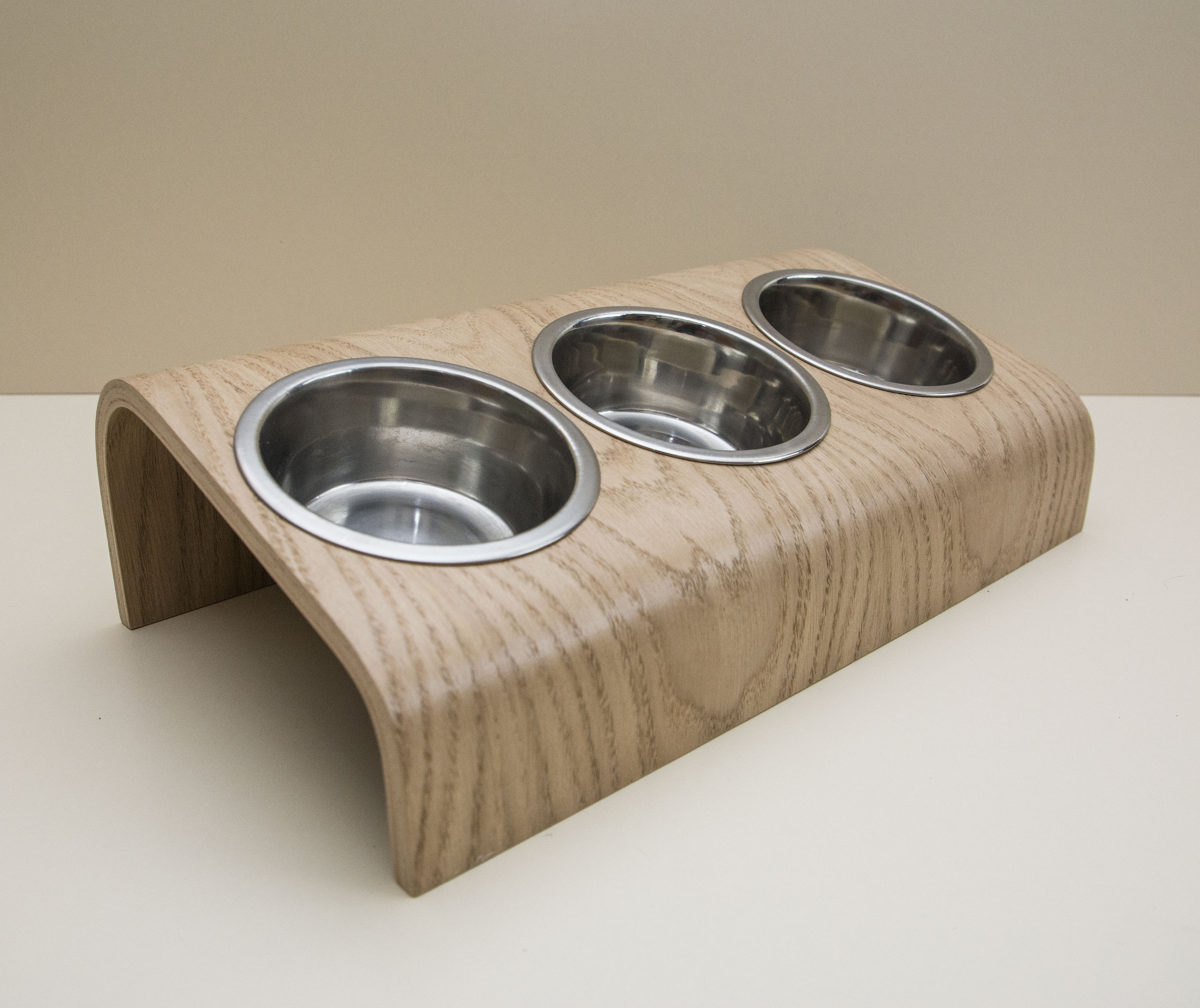 Pet feeding station with 3 bowls Triple small dog feeding Etsy