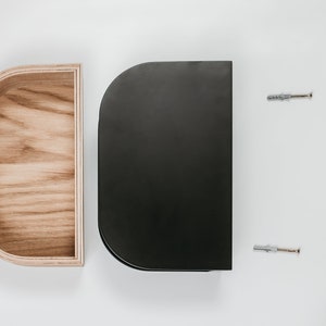 Console flottante rétro dans l'entrée, tiroir étagère de table de chevet flottant moderne en bois, table de chevet murale fixée image 8
