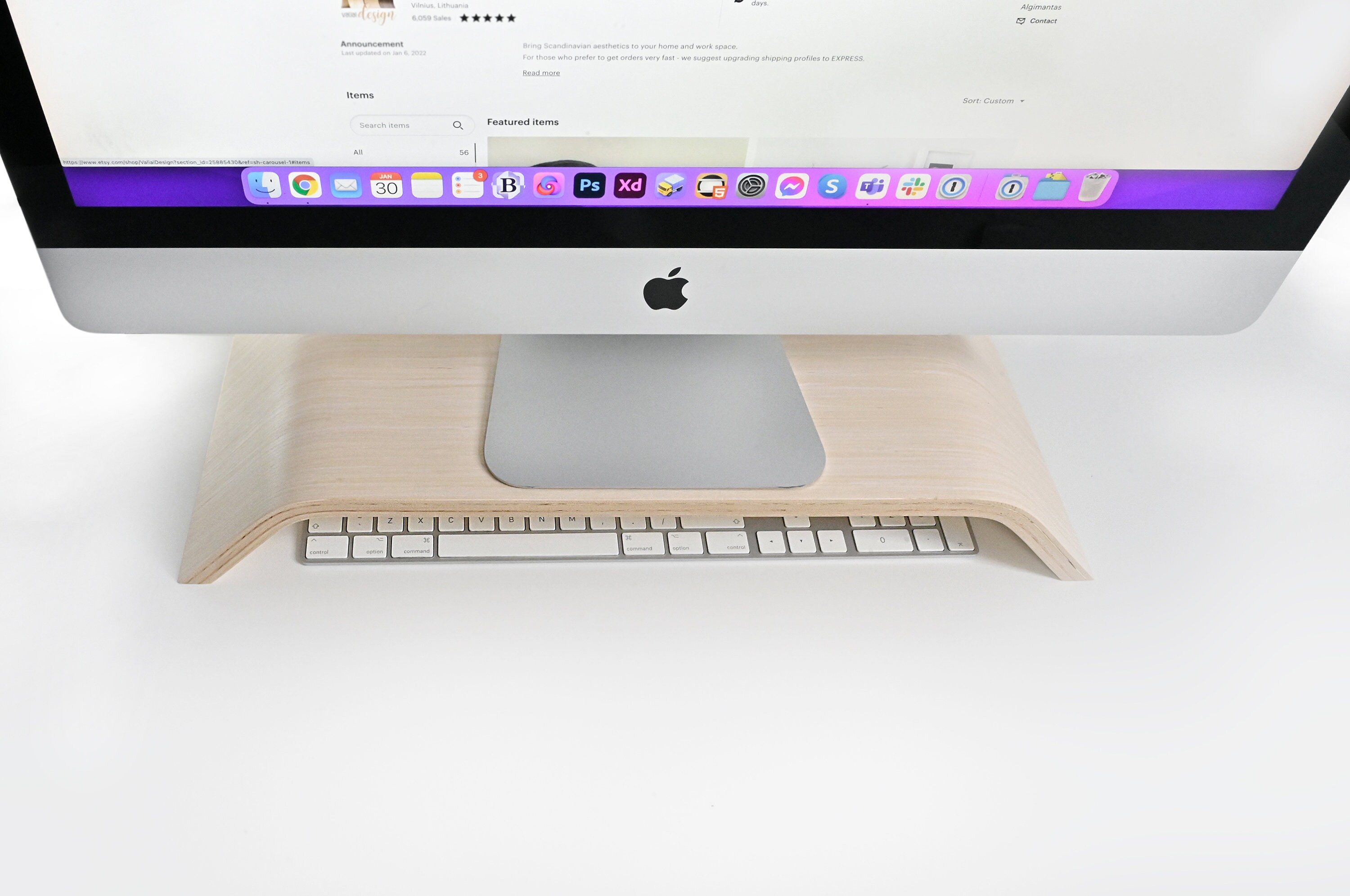 Wood Monitor Riser Scandinavian Style Stand for Imac - Etsy