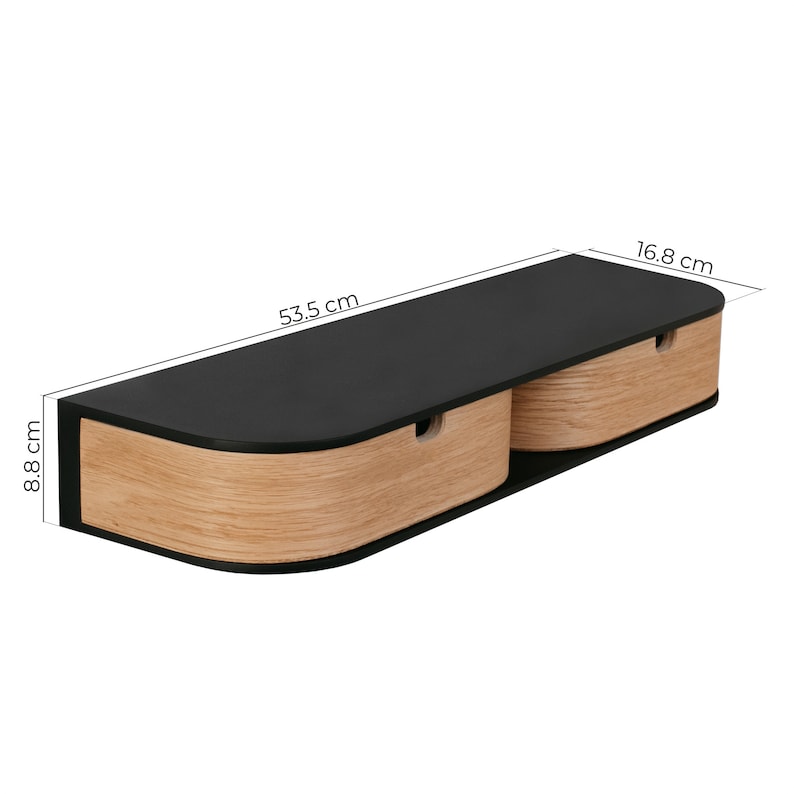 Cajón de estante de mesita de noche de madera flotante individual blanco, Mesita de noche de pared flotante, Cajón de consola de madera junto a la cama minimalista imagen 10