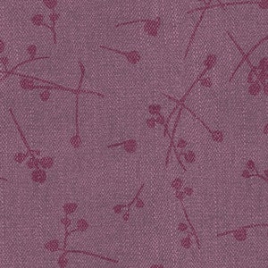 May include: A seamless pattern of small pink flowers and branches on a purple background. The pattern is subtle and delicate, creating a soft and feminine look.